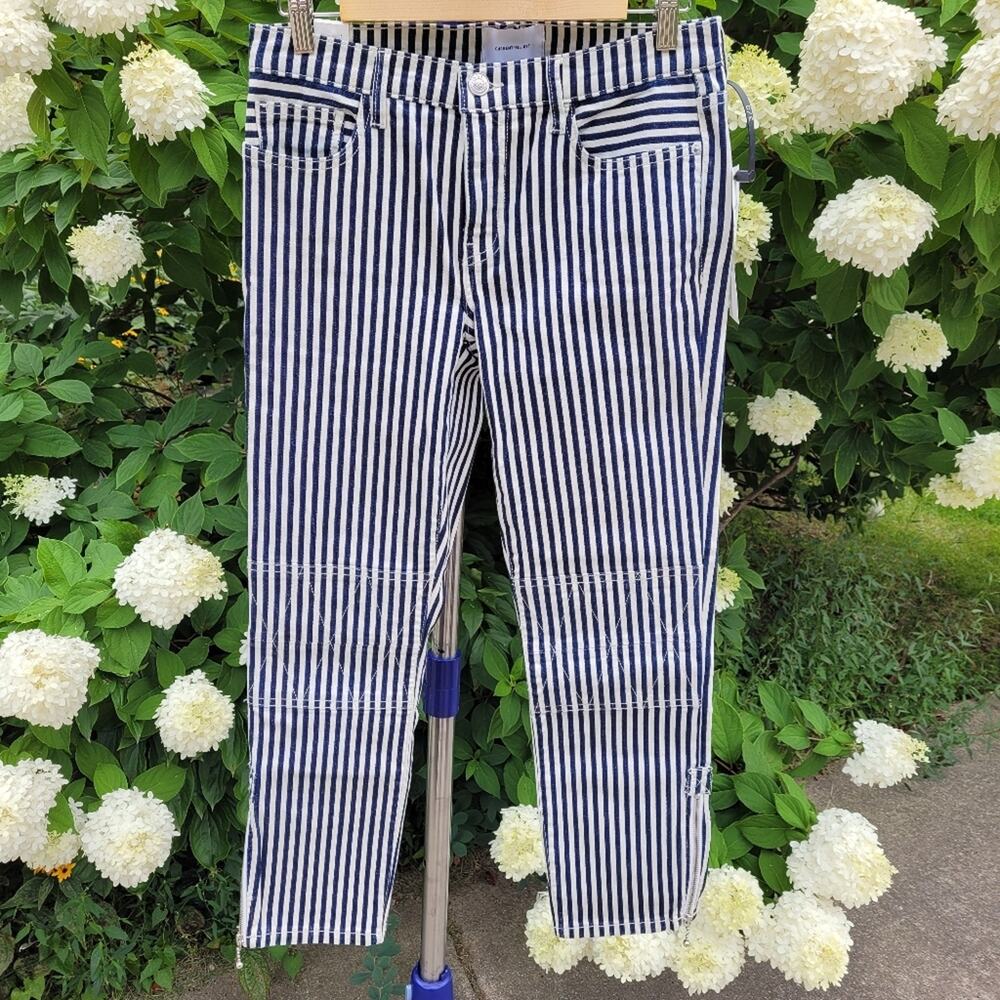 NWT Current/Elliott Modern Stripe The Cropped Lexton size 27